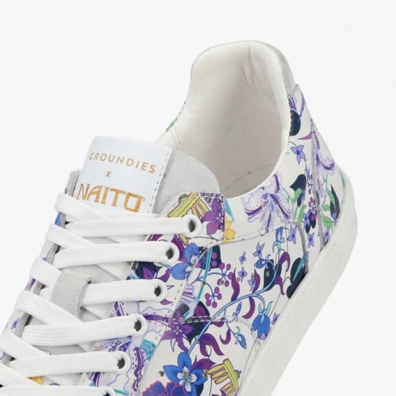 Groundies Universe X NAITO Barfuß Sneaker Damen Flowers | SS93-018