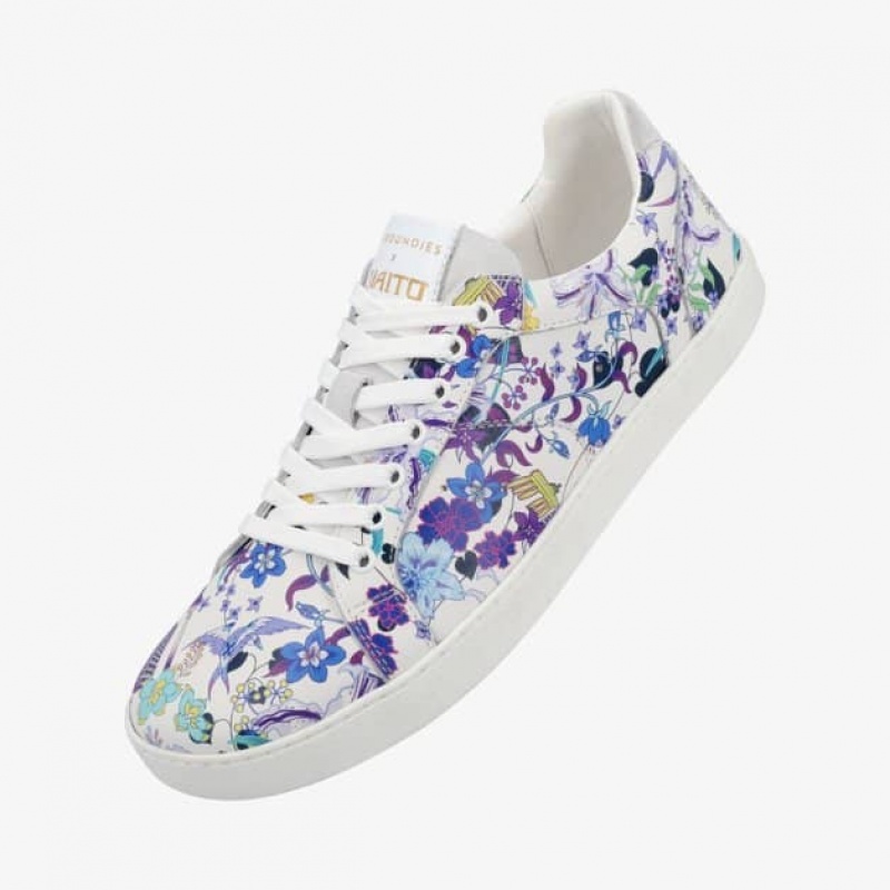 Groundies Universe X NAITO Barfuß Sneaker Damen Flowers | SS93-018